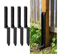 Fence Post Repair Kit - One-Piece Fence Post Support Brackets to Quick Fix Broken/Leaning 4x4/6x6 Wood Posts(4-Pack)