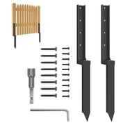 Fence Post Repair Kit, Thickened Fences Posts Repair Spike Kit, Ground Stakes for Leaning Fences, Lawn Ground & Retaining Wall Reinforcement, Heavy Metal Replacement Thickened Quick Easy Spikes