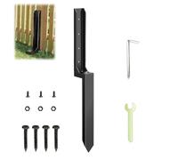 Fence Post Repair Kit - Thickened Garden Fence Post Spikes Repair Kit, Heavy Duty Metal Brackets for Leaning Wooden Posts, Adjustable U-Shaped Stabilizers with Anti-Rust Coating (1 PCS)