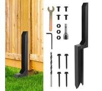 Fence Post Repair Spike, 1-Pack 74 cm Steel Kit for Wooden Posts | Fence Post Support with H-Shaped Reinforcement; 38 cm Ground Section; Black-Coated U-Channel Steel; Installation Tools