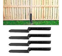 Fence Post Repair Stakes Kit, Fence Post Support Repair Kit Fence Post Ground Spike Heavy Duty Steel Fence Post Spikes, for Repairing Tilted Broken Wooden Fence (4pack)
