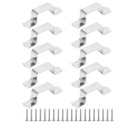 Fence Post Security Brackets, 10Pcs 80mm×20mm Fence Panel Clips 304 Stainless Steel Anti Rattle Bracket with Screws Post Clamp Bracket for Concrete or Wood Fences (Length 80mm, Height 20mm)