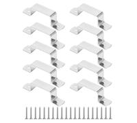 Fence Post Security Brackets, 10Pcs 80mm×20mm Fence Panel Clips 304 Stainless Steel Anti Rattle Bracket with Screws Post Clamp Bracket for Concrete or Wood Fences (Length 90mm, Height 30mm)