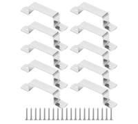 Fence Post Security Brackets, 10Pcs 80mm×20mm Fence Panel Clips 304 Stainless Steel Anti Rattle Bracket with Screws Post Clamp Bracket for Concrete or Wood Fences (Length 100mm, Height 30mm)