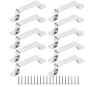 Fence Post Security Brackets, 10Pcs 80mm×20mm Fence Panel Clips 304 Stainless Steel Anti Rattle Bracket with Screws Post Clamp Bracket for Concrete or Wood Fences (Length 125mm, Height 20mm)
