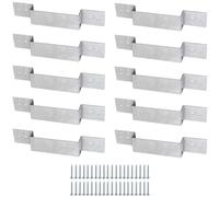Fence Post Security Brackets for 4 x 4 inch Posts Concrete Or Wood, Anti Rattle Post Clips, Galvanised Anti Corrosion, Garden Fences Wind Protector with Screws, Prevent Rattling in the wind (20)