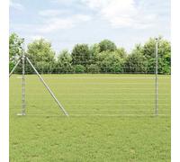 Fence Post Set Galvanized Steel 2500x140cm (25x1.4m) 26 Posts Corrosion Outdoor