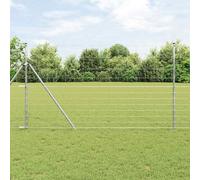 Fence Post Set Galvanized Steel 5000x140cm Rectangular 52 Pack Outdoor Rustproof