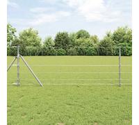 Fence Post Set Galvanized Steel 5000x80cm Rectangular Outdoor 26-Pack 0.8mm Galv
