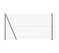 Fence Post Set Green 10 x 1.2m Galvanised Steel Outdoor Chain Link Durable Posts