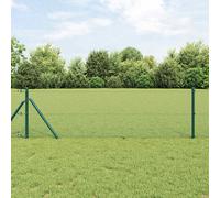 Fence Post Set Green 10000x3.2x40cm Steel PVC Powder-Coated Outdoor 52 Posts Kit