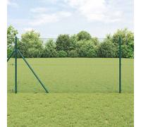Fence Post Set Green 1000x3.2x100cm Steel Powder-Coated Weather-Resistant 14pcs