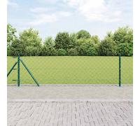 Fence Post Set Green 25 x 0.6m Steel & PVC with 60x60mm Mesh (7pcs) Heavy-duty