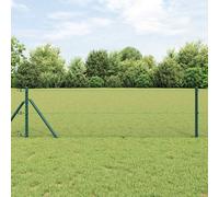 Fence Post Set Green Steel 50 x 0.6 m Rectangle Weather-Resistant incl 11pcs set