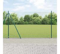Fence Post Set Green Steel Powder-Coated 1000x3.2x150cm Outdoor Panel DurableKit