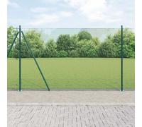 Fence Post Set Green Steel Powder-Coated 2500x3.2x150cm Outdoor Durable Weather