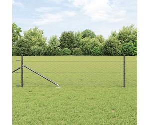 Fence Post Set Grey Steel 10 x 0.4 m Rectangle Weatherproof Outdoor 12.75kg Pro