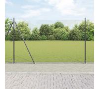 Fence Post Set Grey Steel 1000x3.2x150cm Powder-Coated Mesh & 5 Posts Outdoor XL