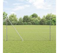 Fence Post Silver Steel 25 x 1.6m 2500x3.2x140cm Heavy Duty Garden Rustproof Set