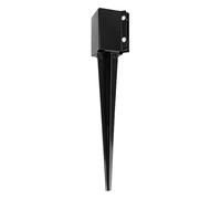 Fence Post Spike - Black Powder Coated Steel | Choose Size: 50x450mm or 75x600mm | No-Dig Post Anchor for Timber | Multi-Pack Options (1-10 Pieces) (8, 50 x 450mm)