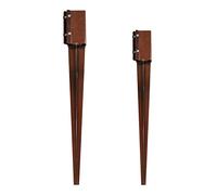 Fence Post Spikes & Shoes, Bolt Down Holders, Easy Grip ~ 50/75/100mm Garden Timber Support Stakes (2, 100mm x 600mm Bolt Spike)
