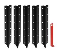 Fence Post Stake | Heavy Duty Reinforced Repair Kit for Posts | 5 Tilted Wooden Supports for Stabilisation - for Garden, Yard, Driveway, Patio, Lawn,