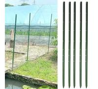 Fence Post Stakes, Green Metal Garden Pillars for Secure Wire Fencing, No-Dig Installation Support