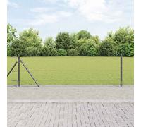 Fence Post Steel Grey 25 x 0.6 m Weather Resistant Garden Support Posts Set Pack