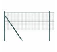 Welded Wire Fence Green 0.4x10 m Metal 7 Spike Posts Ties Included with Anchors
