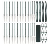 Welded Wire Fence 0.6x50 m Grey Metal Roll with 13 Spike Posts incl kit