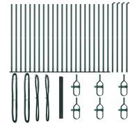 Welded Wire Fence 1.4x50m Galvanised Steel Green 13 Spike Posts with ties