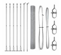 Welded Wire Fence Grey 1.2x10m Metal Roll with 7 Spike Posts & Ties GroundfixKit