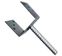 Fence Post Support U Type Shaped Galvanised Concrete in U Heavy Duty Anchor Riffler Tool Steel 4mm Thick (120mm - 4.7 Inch)
