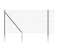 Fence Post Set Green 1000x3.2x100cm Powder-Coated Steel Outdoor Mesh Panel Yards