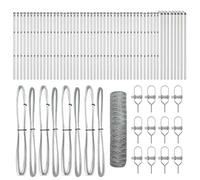 Garden Fence Hexagon 0.8x100m Grey Steel Wire Roll Outdoor 5-Pack UV-Resistant+