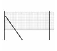 vidaXL Ground Fix Welded Wire Fence 25 x 0.4 m Silver Mesh