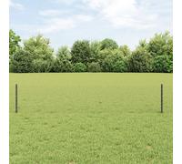 Fence Posts 11 pcs U-Channel Grey 40 cm Steel, Hexagon Fence Grey 0.4x25 m Steel Berkfield Home Grey One Size