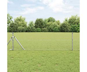 Fence Posts 26pcs Grey 3.2x3.2x80cm Powder-Coated Galvanised Steel Drive-In Set