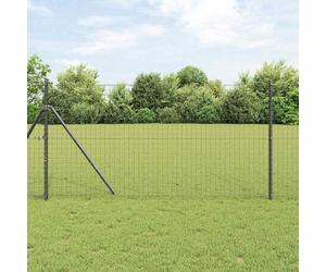 Fence Posts 52pc Grey 3.2x3.2x150cm Powder-Coated Galvanized Steel Outdoor Heavy