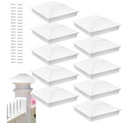 Fence Posts Finials | 4x4 Posts, 10 Pack Decorative Protector Perfect Fit UV Resistant for Outdoor Garden Shed Dock Patio Terrace