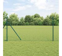 Fence Posts Green 3.2x3.2x170cm Powder-Coated Galvanised Steel 52pcs Garden Pack