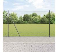 Fence Posts Set Grey Steel 10x1.4m Heavy Duty Garden Privacy Posts - 11pc set