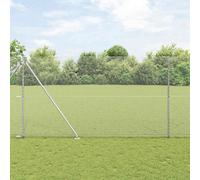 Fence Posts Silver Steel 10x1.6m Rectangle Modern Garden Security Set 12pc Galv
