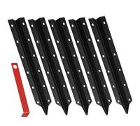 Fence Repair Stake - 42x6cm Steel Wood Fixer Kit, Metal Post Support, Tilted Stakes Set, Garden Yard Tool | Steel 5-Piece Kits For Lawn Driveway Patio Sidewalk Farm And Park Fences Maintenance