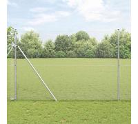 Fence Roll Silver 50 x 1.5 m Galvanised Steel PVC 16x16mm Mesh EasyFit AntiRust