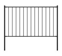 vidaXL Fence Panel With Posts Powder-coated Steel 1.7X1.25 M White, White