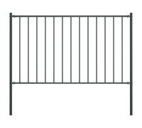 vidaXL Fence Panel with Posts Powder-coated Steel 1.7x1m White Garden Barrier
