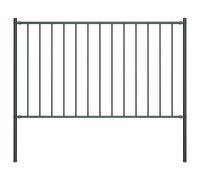 (anthracite) vidaXL Fence Screen with Posts Outdoor Garden Fence Panel Powder-coated Steel