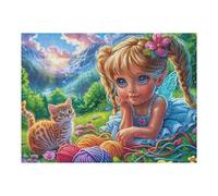Fence Side Blonde 500 Piece Jigsaw Puzzle for Adults Teens Happy Time Game Room Decor Fun Challenge Whimsical Design for Game Lovers 500 PCS