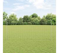 Fence Steel Silver 1.4m x 50m Durable Garden Outdoor Panel with Posts HeavyDuty